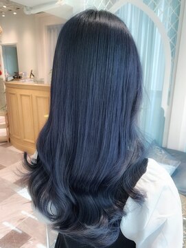 ロンド ロビン 栄(Lond robin) 【Lond robin】河野まい　韓国風縮毛矯正ブルーブラック