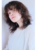 ウルフカット×パーマスタイル
