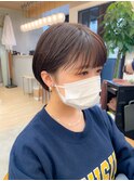 小顔マッシュショート 羽バング