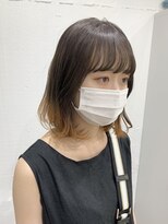 ダブルカラーケアブリーチハイトーンベージュレイヤーボブ