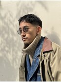 波巻き束感ショートツーブロックマッシュアップバングコンマヘア