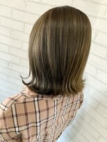 ライフ 住道店(Lyfe)&nbsp;カーキアッシュ毛先外ハネボブ_ワイドバング_45