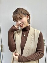 ルアウ 岡本店(LUAU)&nbsp;大人かわいいショート/前髪あり/ママショート/モカグレージュ