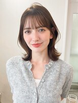 くびれヘアアプリコットオレンジ夏ヘアハイライトカラー
