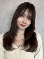 ルームバイシー 新宿(Loom. by Sea)&nbsp;シンプルワンカール×チョコレートブラウン【新宿/韓国ヘア】