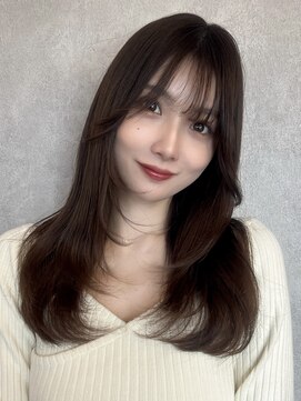 ルームバイシー 新宿(Loom. by Sea) シンプルワンカール×チョコレートブラウン【新宿/韓国ヘア】
