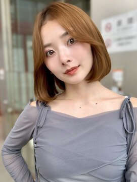 バイオレットジェム(Violet`jem) 顔まわりカット切っぱなしボブ内巻きボブマロンベージュKA89