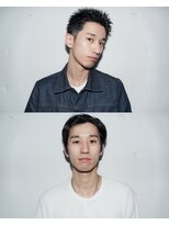 ウェルネス(Wellness) スパイキーショートメンズカットツーブロックニュアンスパーマ