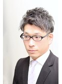 30代40代からのビジネスくせ毛風パーマ×スーツ清潔感ヘア