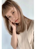 【ANDREY shunpei】ストレートミディミルクティーベージュ