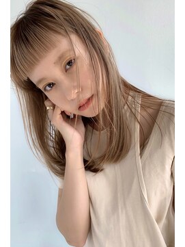 アンドレイ 表参道(andrey) 【ANDREY shunpei】ストレートミディミルクティーベージュ