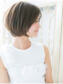 *mod's姪浜*透け感オリーブカラーナチュラルストレートグラボブd