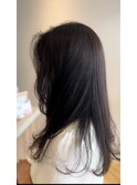 顔回りレイヤー×セミロングstyle