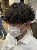 波巻きスパイラルツイストスパイラルパーマツーブロックマンバン