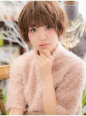 ココアブラウンくせ毛風小顔ショートウルフc5志木20代30代40代
