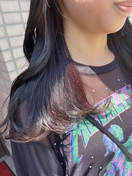 ジパング 押上店(Zipangu) ブリーチ無しのディープピンクインナーカラー