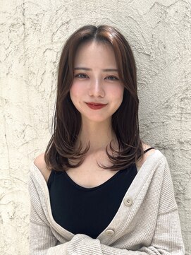 ロンド ストラーダ 心斎橋(Lond strada) 韓国前髪顔周りロング×インナーグレージュ[心斎橋/髪質改善]