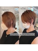大人綺麗な小顔襟足スッキリショートボブ　30代40代50代