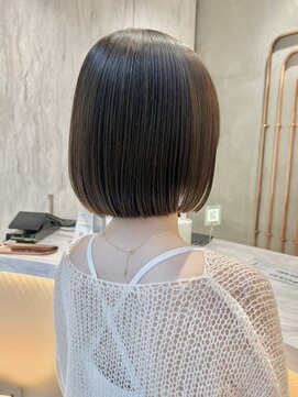 ロンド エスポワール 錦糸町(Lond espoir) 〇切りっぱなしボブカーキグレージュベージュタッセルボブ