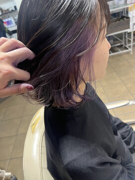 ユニ 江坂(Uni.) 髪質改善カラー インナーカラー ラベンダー