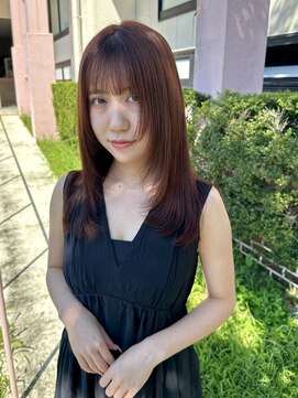 ワークスヘアー(WORKS HAIR) ブリーチなし オレンジブラウン レイヤーカット