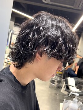 フィフスパーク(fifth PARK) 緩め波巻きスパイラルパーマボブウルフ渋谷メンズフェザーパーマ