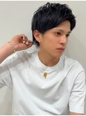 アッシュブラックカルマパーマベリーショートダークアッシュ
