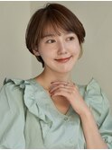 丸みショート・ボブ/丸顔/前髪あり/絶壁解消/３0代/４0代/５0代: