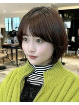 アフロート ルヴア(AFLOAT RUVUA) 「岩田莉奈」地毛風縮毛矯正 ひし形ショートボブ 白髪染め 新宿