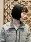 レイヤーボブレイヤーショートステップバング黒髪ボブ