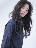 シャンプー 本店(SHAMPOO)&nbsp;ダークカラーとエッジを効かせたウェーブヘア