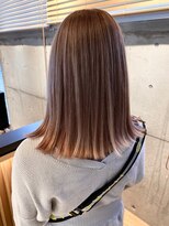 ヌイ 横浜(nui) 外ハネベージュ _フリンジウェーブココアブラウン前髪