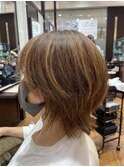 【白髪ぼかし】ウルフボブ×ハイライト