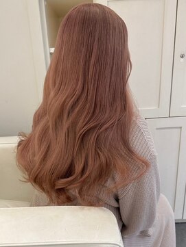 ベレーザシェルト(Beleza scelto) 5900ニュアンスカラーホワイトピンク波巻きミルクティーピンク