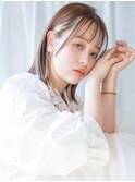 ミディ＃くびれヘアアプリコットオレンジハイライトカラー