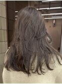 海外風レイヤーカット ブリーチなし ブラウンベージュ 春カラー