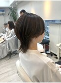 ショートウルフ/ホワイトグレージュ/ミニウルフ　新籾