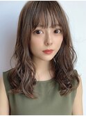 ゆるふわパーマミックス巻きくびれヘアウェーブヘア