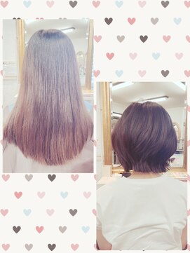 ビーンヘアスタジオ 蒲田(Bean hair studio) ばっさり30cm越えボブウルフ!