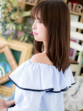 カバーヘアアンドスパ ブリス 浦和(COVER HAIR&SPA bliss) オリーブグレージュ斜めバング小顔ワンカールh4浦和20代30代40代