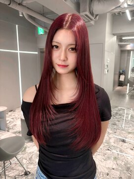 ジェム(GEM) 【暖音】ワインレッド＋レイヤーで大人かわいいスタイル