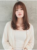 韓国風xシースルーバングxセミロングxレイヤー