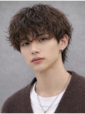 メンズシャドウパーマ波巻きソフトツイストスパイラルマッシュ