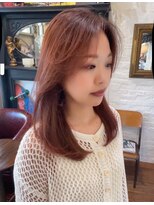 ボタニカル(BOTANICAL) ミディアムレイヤーカット大人ウルフレイヤーオレンジブラウン