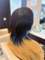 ヘアショップエヌアンドエー 久喜 栗橋店(hairshop N&A)&nbsp;ブルーブラックのウルフレイヤースタイル