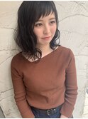 ダークアッシュ ボブ オン眉 アシメ イルミナ 安田紗莉奈