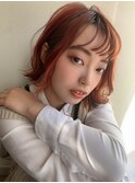 オレンジベージュ☆外ハネボブ☆AMU