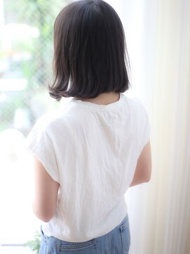 マイラ 銀座(myla) 髪質改善外ハネ暗髮アッシュひし形切りっぱなしボブ20代30代40代