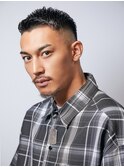 ベリショフェードカット 短髪 アップバング