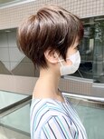大人可愛い前髪ありのひし形マッシュショートパーマ20代30代小林